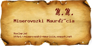 Miserovszki Maurícia névjegykártya